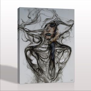 Miss I Wanna Be Bad Smokey Lady Canvas Print Art